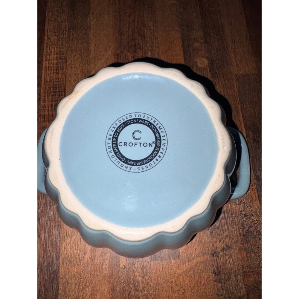 Crofton‎ Light Blue Pumpkin Stoneware Cocotte Mini Casserole Dish with Lid
